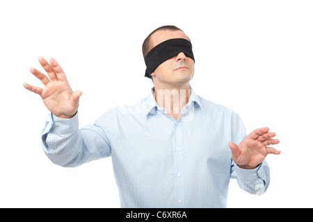 Blindfolded Man Isolated On White, Human Rights Concept Stock Photo,  Picture and Royalty Free Image. Image 139654906.