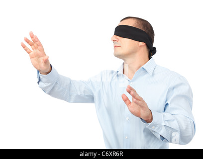 Blindfolded Man Isolated On White, Human Rights Concept Stock Photo,  Picture and Royalty Free Image. Image 139654906.