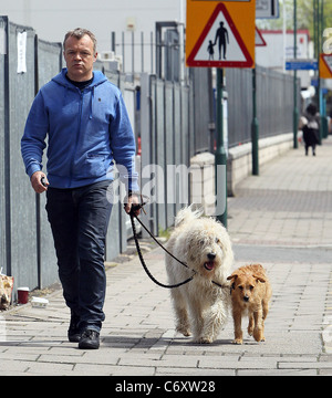 Graham Norton walking his dogs during a break from filming 'Over the ...