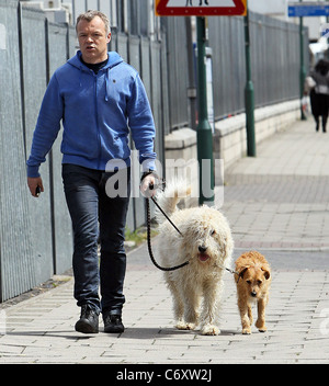 Graham Norton walking his dogs during a break from filming 'Over the ...