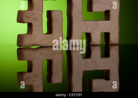 Latvian folklore sign with reflection Stock Photo