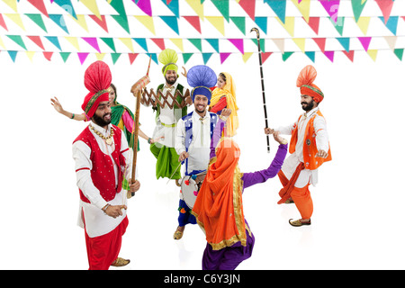 Sikh people dancing Stock Photo