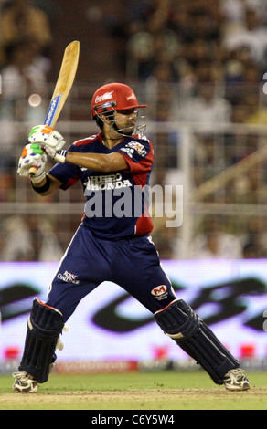 Delhi Daredevils Batsman Gautam Gambhir in action Against the Delhi Daredevils During The Indian Premier League - 39th match Stock Photo