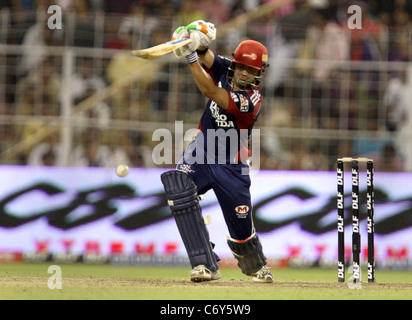 Delhi Daredevils Batsman Gautam Gambhir in action Against the Delhi Daredevils During The Indian Premier League - 39th match Stock Photo