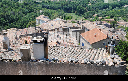 View from hilltop in Bonnieux town, Vaucluse department in Provence, France Stock Photo