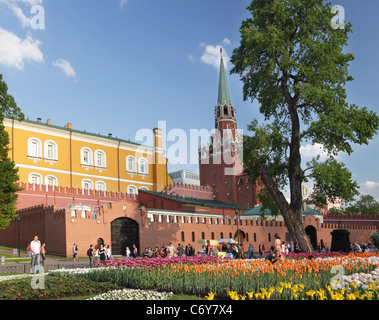 View to Moscow Kremlin from Alexander Garden Stock Photo