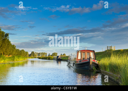 Narrowboat on the Great Ouse Stock Photo