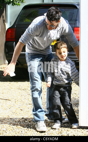 Peter Andre outside his house with his son Junior Brighton, England - 09.04.10 Mark Douglas Stock Photo