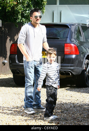 Peter Andre outside his house with his son Junior Brighton, England - 09.04.10 Mark Douglas Stock Photo