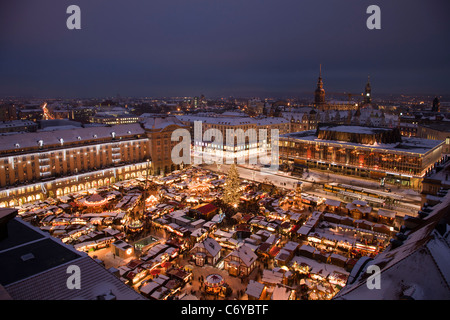 Christmas Market Striezelmarkt in Dresden, Saxony, Germany Stock Photo