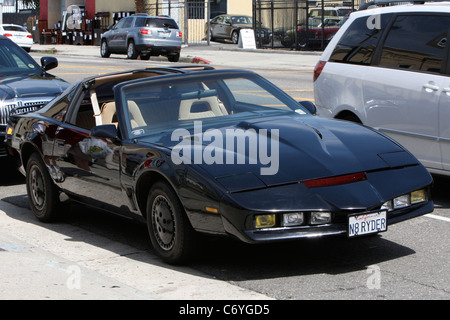 David Hasselhoff goes to Pinks Hotdog stand to promote the Hoff dog. David showed up in the Night Rider Car and was there with Stock Photo