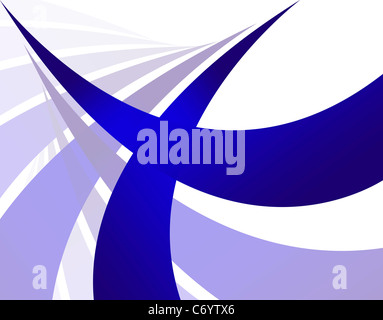 An abstract design template with blue swoosh lines. Stock Photo