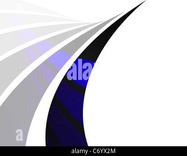 An abstract design template with blue swoosh lines and plenty of copyspace. Stock Photo