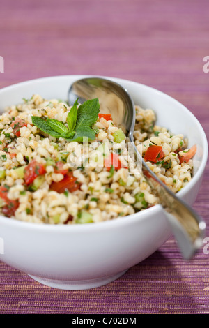 Close up of bowl of tabbouleh Stock Photo