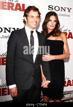 James Marsden and his wife Lisa Linde World Premiere of 'Death At A Funeral' held at the ArcLight Cinerama Dome Los Angeles, Stock Photo