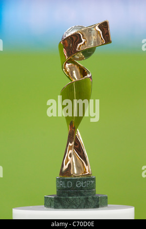 The FIFA World Cup Trophy is displayed before the final