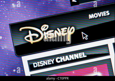 Close up of the Disney logo as seen on its website. (Editorial use only: print, TV, e-book and editorial website). Stock Photo