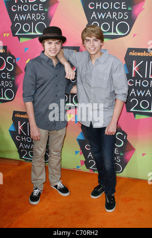 Dylan Sprouse and Cole Sprouse Nickelodeon's 23rd Annual Kids' Choice Awards - Arrivals held at UCLA's Pauley Pavilion Los Stock Photo