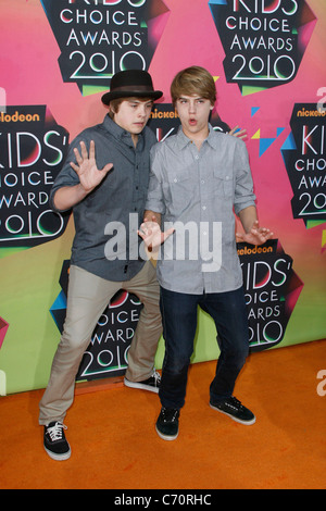 Dylan Sprouse and Cole Sprouse Nickelodeon's 23rd Annual Kids' Choice Awards - Arrivals held at UCLA's Pauley Pavilion Los Stock Photo