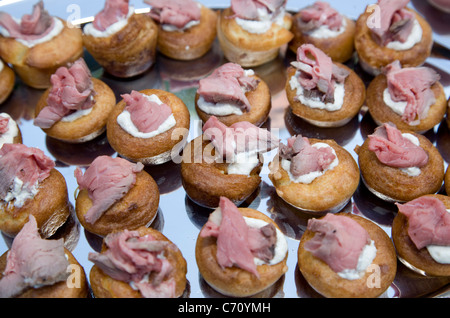 Roast Beef and Yorkshire Pudding Party food Stock Photo