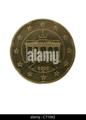 one euro coin isolated on white Stock Photo