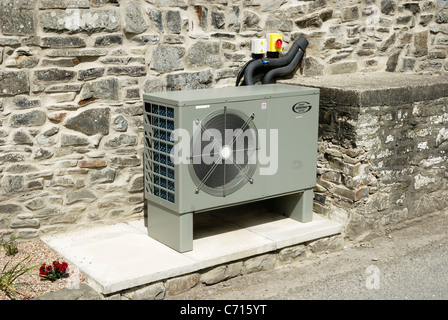 Air source heat pump, Wales Stock Photo