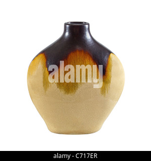 Ceramic vase isolated on white Stock Photo