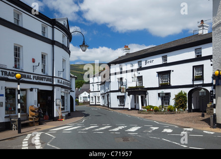 The Bear Inn on the High Street, Crickhowell. Brecon Beacons National Park. Powys. Wales. UK. Stock Photo