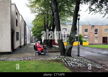 Fleming Road, a pedestrian only route in Cumbernauld new town, Scotland. Stock Photo