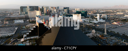 United States of America, Nevada, Las Vegas, Elevated view of the Hotels and Casinos along the Strip Stock Photo