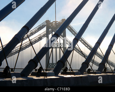 Penobscot Narrows Bridge in Bucksport Maine Stock Photo