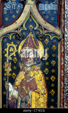 Cawston, Norfolk, rood screen. St. Augustine, Bishop of Hippo, one of The Four Latin Doctors of The Church  male saint saints Stock Photo