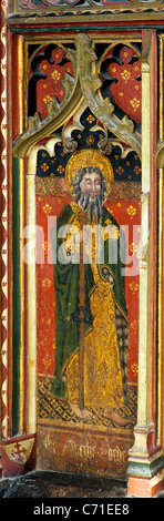 Cawston, Norfolk, rood screen. St. James the Greater male saint saints English screens church churches England UK Stock Photo
