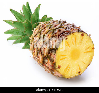 Pineapple cut on a white background. Stock Photo