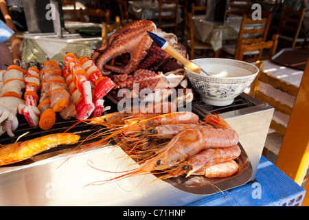 Seafood Barbecue in Greece Stock Photo