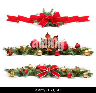 Delicate Christmas ornaments,Isolated on white background. Stock Photo