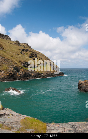 Beautiful view of the peninsula in Tintagel, Cornwall, England. Stock Photo