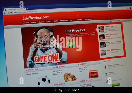 Ladbrokes website screenshot Stock Photo