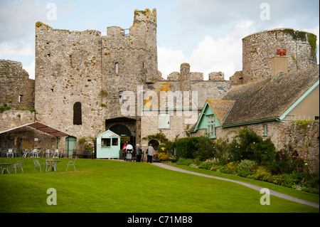 Manorbier castle interior, Pembrokeshire Coast National Park, Wales UK, Summer 2011 Stock Photo