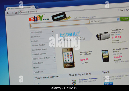 Ebay classifieds website screenshot Stock Photo