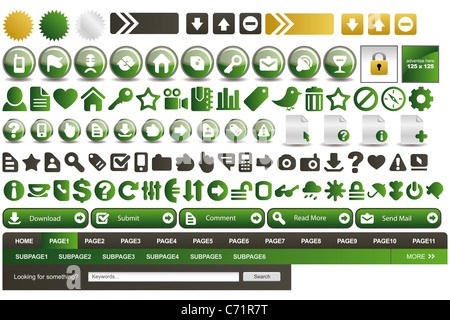 Big set of web buttons for web design Stock Photo