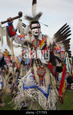 Shakopee Mdewakanton Sioux Community Wacipi Pow Wow, Native American dance festival  -  Portrait of Native American dancer Stock Photo
