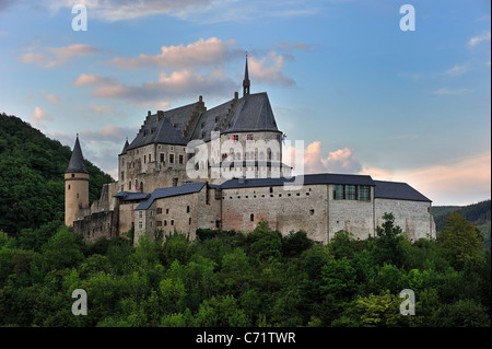 The fortified Vianden Castle in Luxembourg Stock Photo