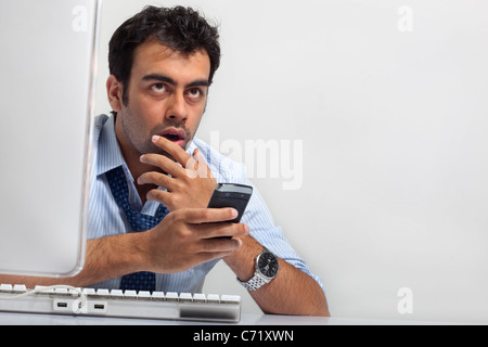 Businessman executive thinking Stock Photo