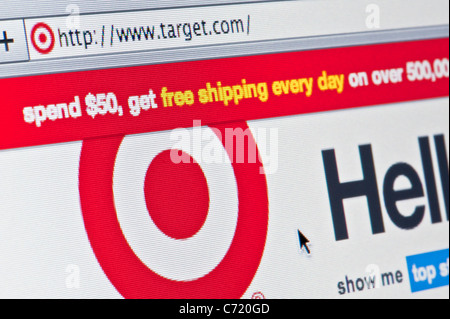 Close up of the Target logo as seen on its website. (Editorial use only: print, TV, e-book and editorial website). Stock Photo