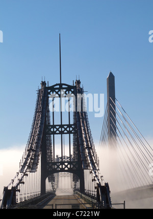 Penobscot Narrows Bridge in Bucksport Maine Stock Photo