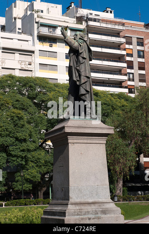 Plaza Libertad, Adolfo Alsina Statue, Buenos Aires, Argentina Stock Photo