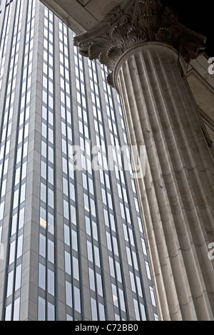 Canada,Quebec,Montreal, Montreal, columns of the Bank of Montreal Building Stock Photo