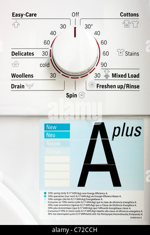 A plus Energy Rated Washing Machine Programme Dial Stock Photo