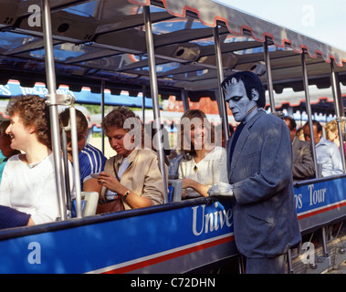 Tour train with Herman Munster, Universal Studios, Universal City, Los Angeles, California, United States of America Stock Photo